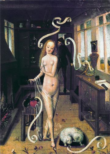 Der Liebeszauber, Gemälde des Meisters vom Niederrhein, 1470–80