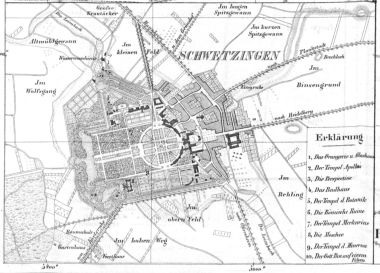 Plan von Schwetzingen um 1840