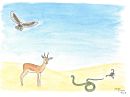 Die Gazellen, der Falke, der Skorpion und die Schlange